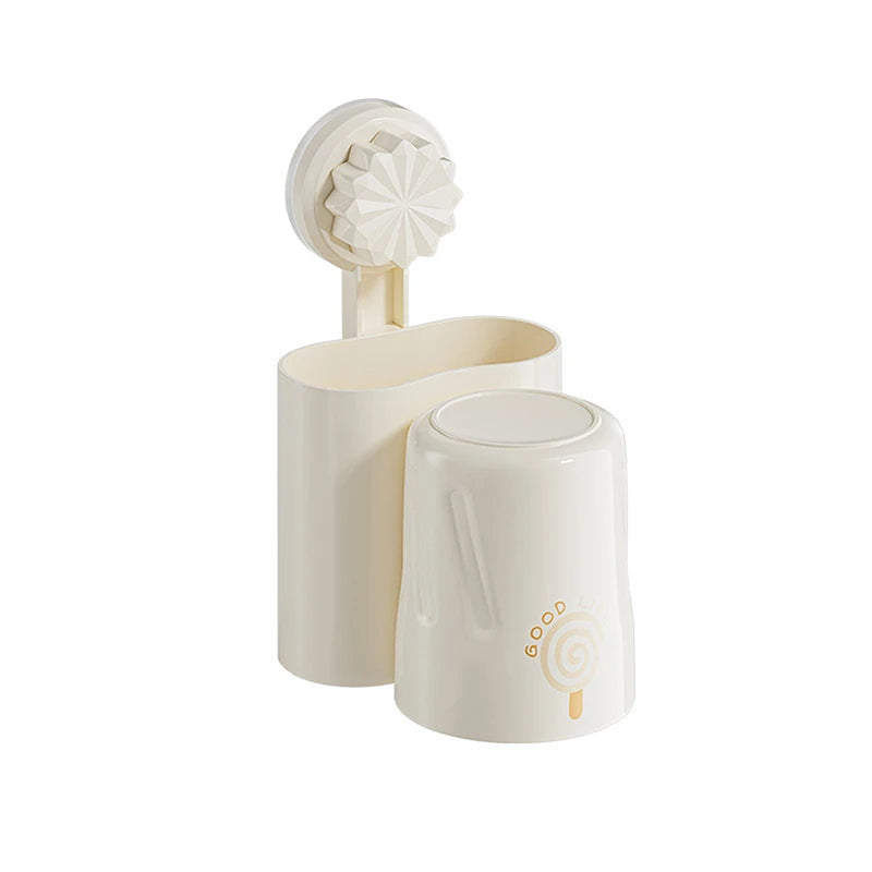 Bathroom Shelves Wall Mount Toothbrush Toothpaste Holder Suction Cup Storage Rack Toiletries Organizer Bathroom Accessories