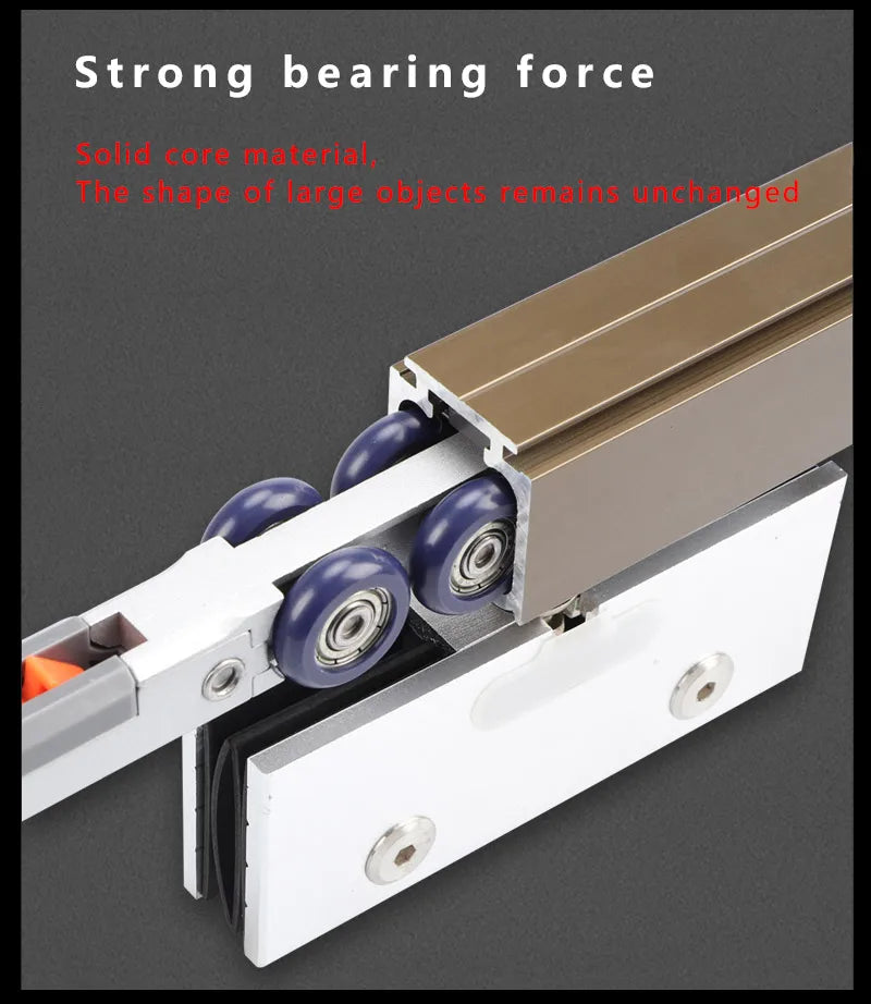Sliding Door Track Slideway Solid Wood Folding Sliding Door Sliding Rail Hanging Rail Slow Lifting Wheel Hanging Door Guide Rail