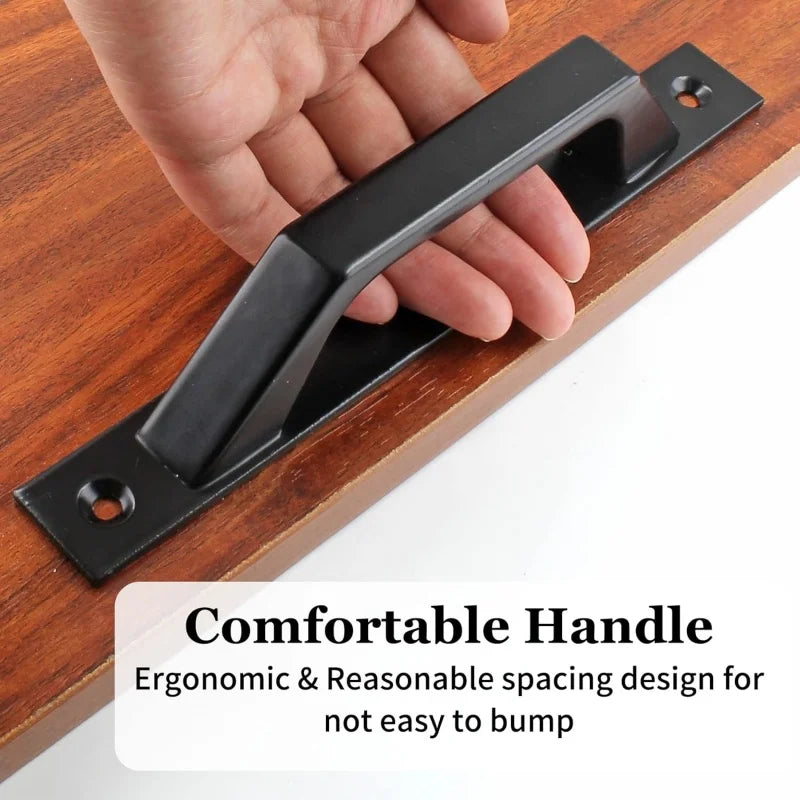 Heavy Duty Sliding Door Handle with Plate Aluminum Alloy Barn Door Pull Handle for Cabinet Passage Doors,Swing or Push-pull Door