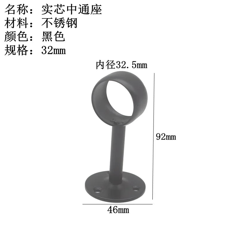 4Pcs 16/19/22/25/32mm Wardrobe Hanger Pipe Bracket Steel Flange Tube Holder for Clothes Curtain Rod Ceiling Fixed Support Clamps