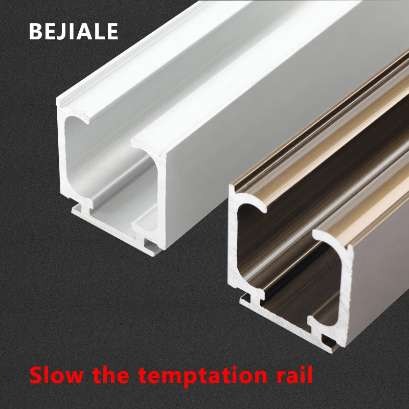 Sliding Door Track Slideway Solid Wood Folding Sliding Door Sliding Rail Hanging Rail Slow Lifting Wheel Hanging Door Guide Rail
