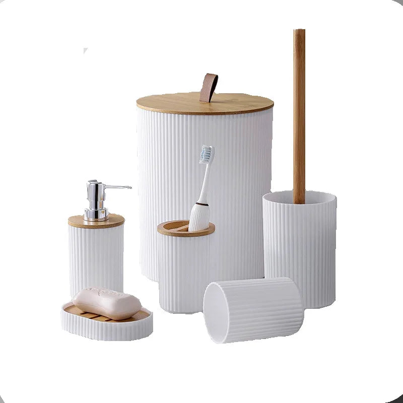 1 Piece Bathroom Accessories Set 6 Piece Bathroom Accessories Set With Paper Basket Houserack Gift Bath Set For Bathroom Decor