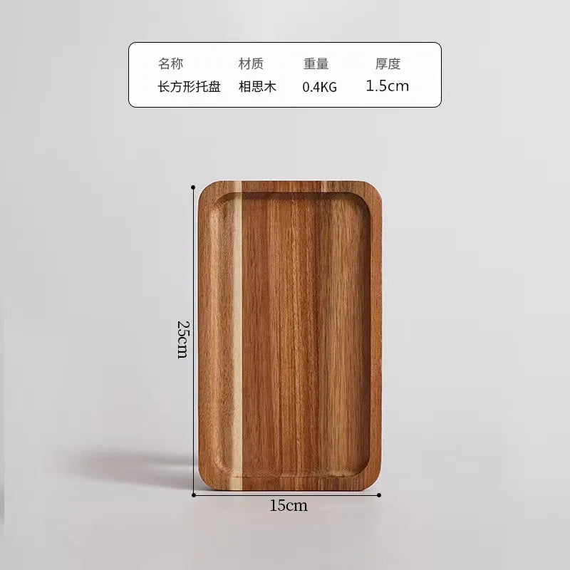 Large round Wooden Food Tray Serving Plate Waterproof l Wood Dert Plate Fruit Tray Wood Crt Decorative Item
