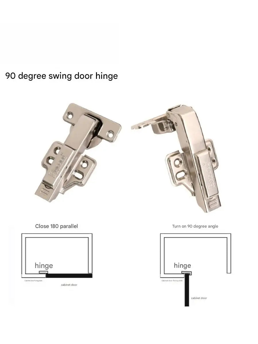 2Pcs 90 Degree Hydraulic Hinge 180 Degree Detachable Kitchen Cabinet Wardrobe Door Soft Closing Hinges Furniture Parts Hardware