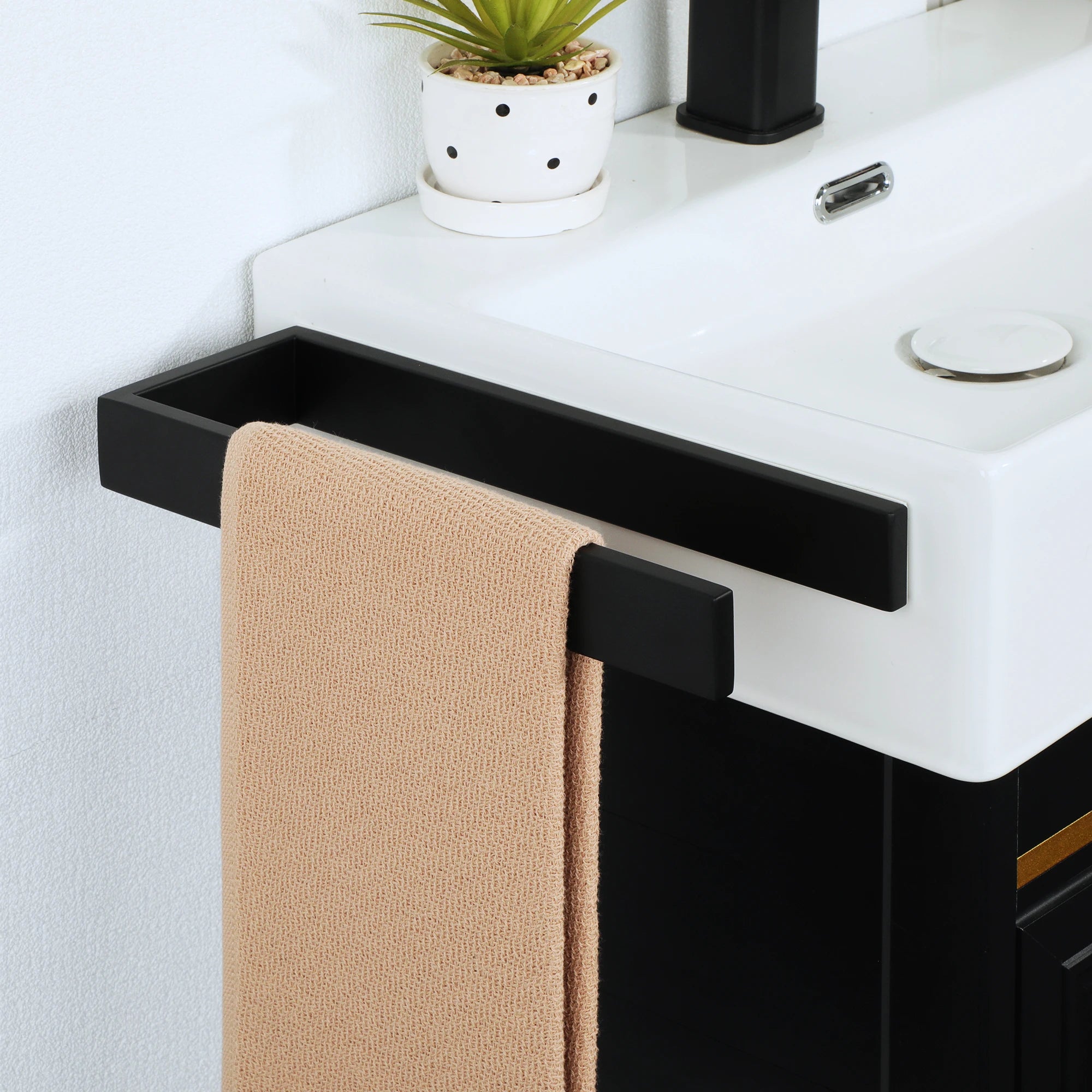 Bathroom Hardware Black Bath Robe Hook Towel Rail Bar Rack Bar Shelf Tissue Paper Holder Bathroom Accessories