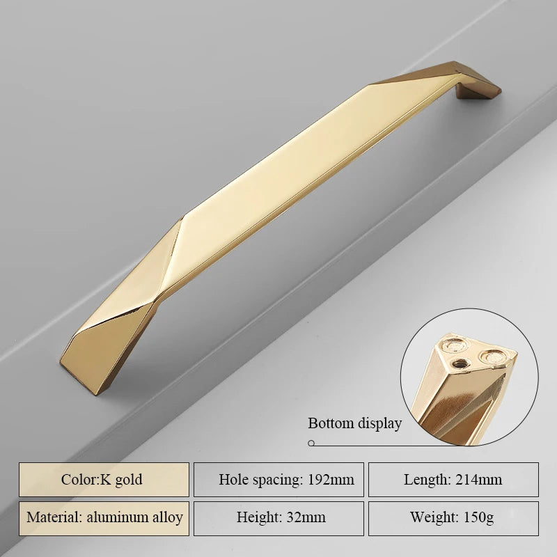 Modern Simple Geometric Design Golden Cabinet Handles Gray Drawer Knobs Kitchen Cupboard Door Handles Furniture Handles Hardware