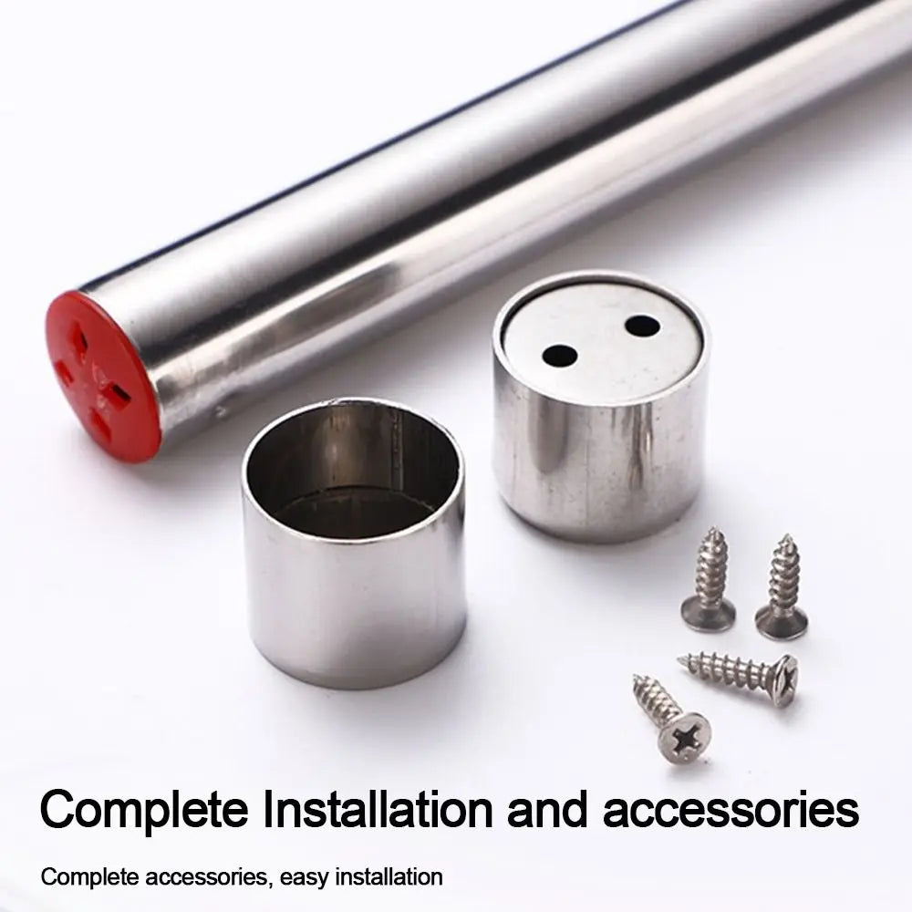 Durable Stainless Steel Curtain Telescopic Pole Loaded Hanger Adjustable Hanging Rods Extendable Sticks Household Wardrobe