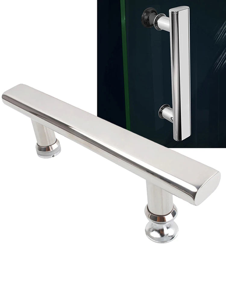Shower Door Handle Knobs For Glass Sliding Door Bathroom Handrail Grab Bar Stainless Steel Chrome 225mm Replacement Pull Handle