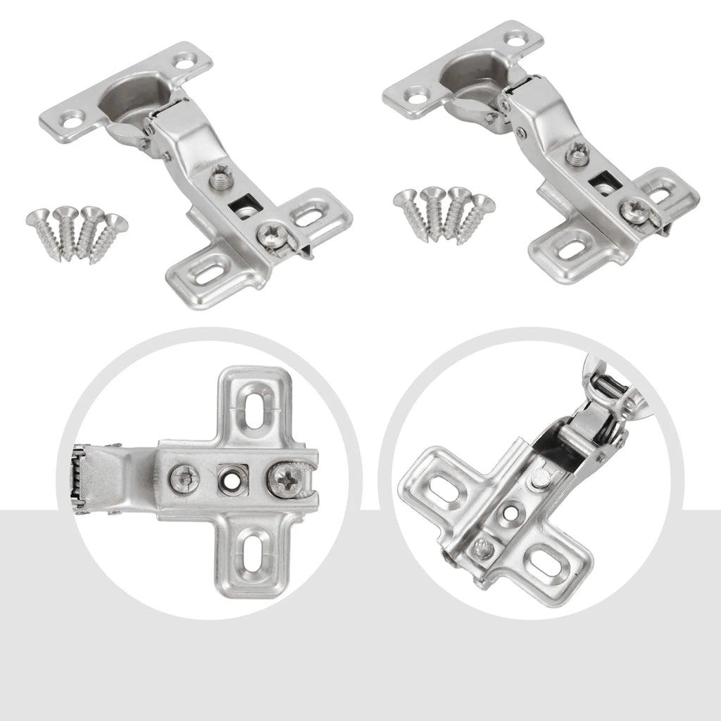 2Pcs 25mm Small Furniture Hinge Soft Close Hydraulic Damper Hinge For Kitchen Cabinet Cupboard Door Hinges Buffering Hardware
