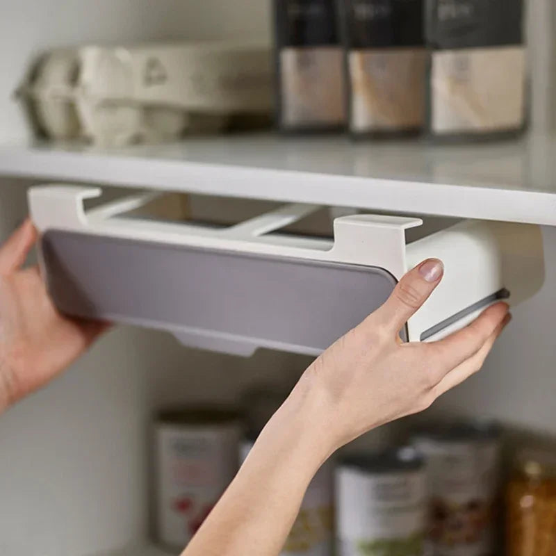 Kitchen Spice Rack Self-adhesive Wall-mounted Under-Shelf Seasoning Bottle Storage Rack Spice Organizer Kitchen Storage Rack