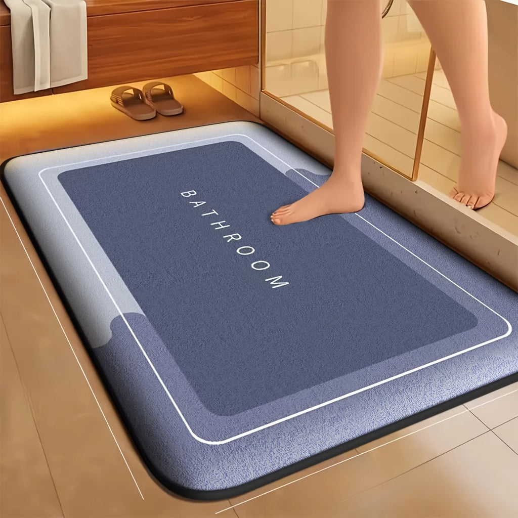 Bathroom flannel absorbent soft floor mat shower room door simple dirt-resistant door mat carpet non-slip foot mat