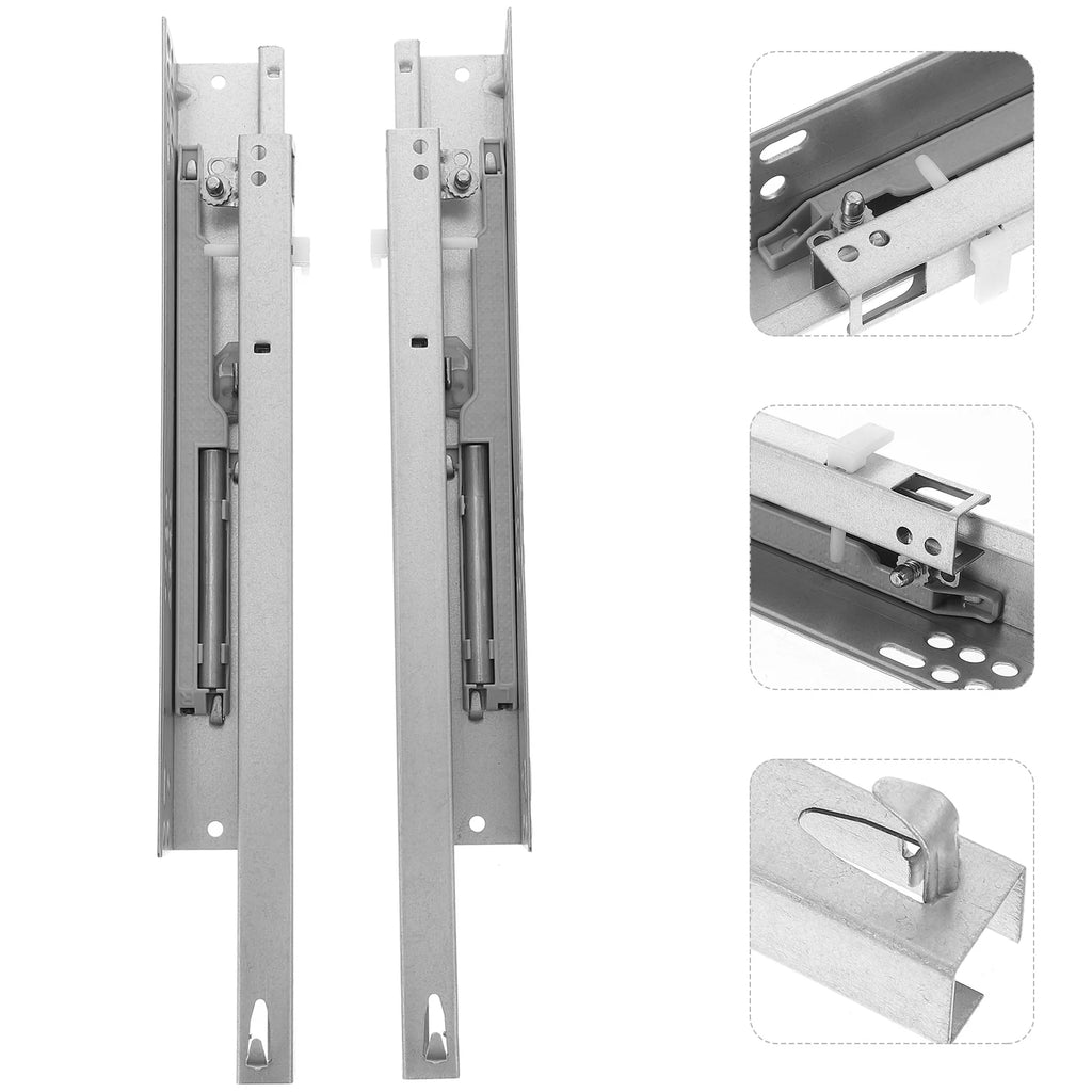 2pcs Cold Rolled Steel Drawer Slides Heavy Duty Undermount Concealed Soft Close Rail Cabinet Slides Replacement Dresser Slides