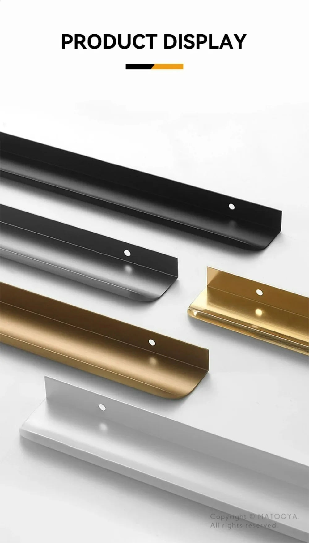 Simple Hidden Cabinet Handles  Kitchen Cupboard Door Pulls Elegance Long Handles Aluminum Alloy  Furniture Handle Hardware