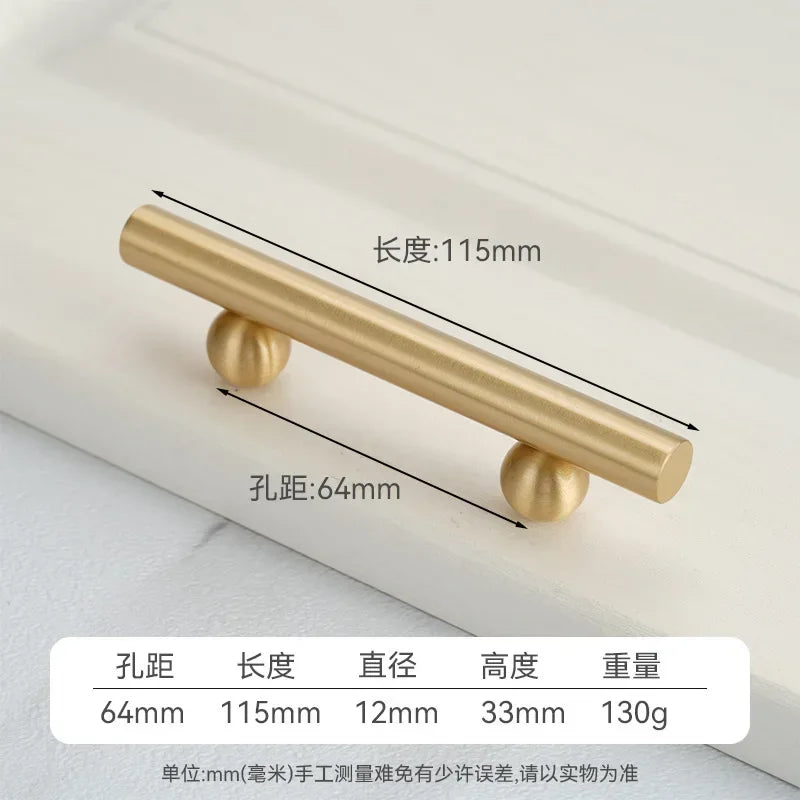 Creative Brass Cabinet Handle New High-end Modern Minimalist Drawer Cabinet Wardrobe Door  Light Luxury Cabinet Long Handle