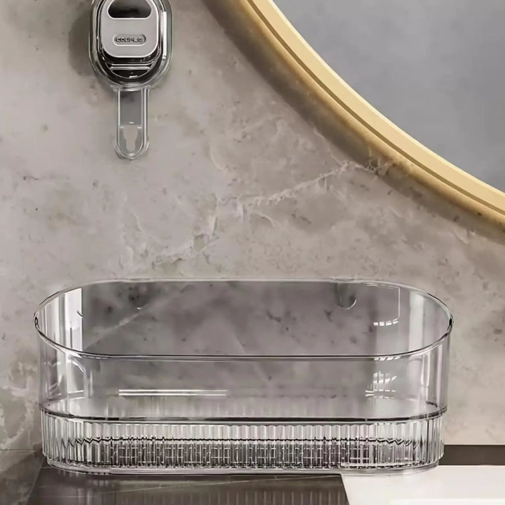 Bathroom Shelf Suction Cup Wall Mount Corner Storage Rack No Drill Shampoo Holder Cosmetic Organizer Shower Drain Basket