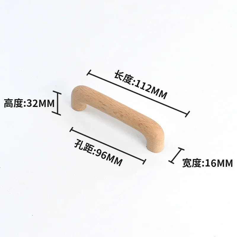 Drawer Furniture Wooden Door Cupboard Handles  Solid Wood Kitchen Cabinet Handle Drawer Knobs for Furniture