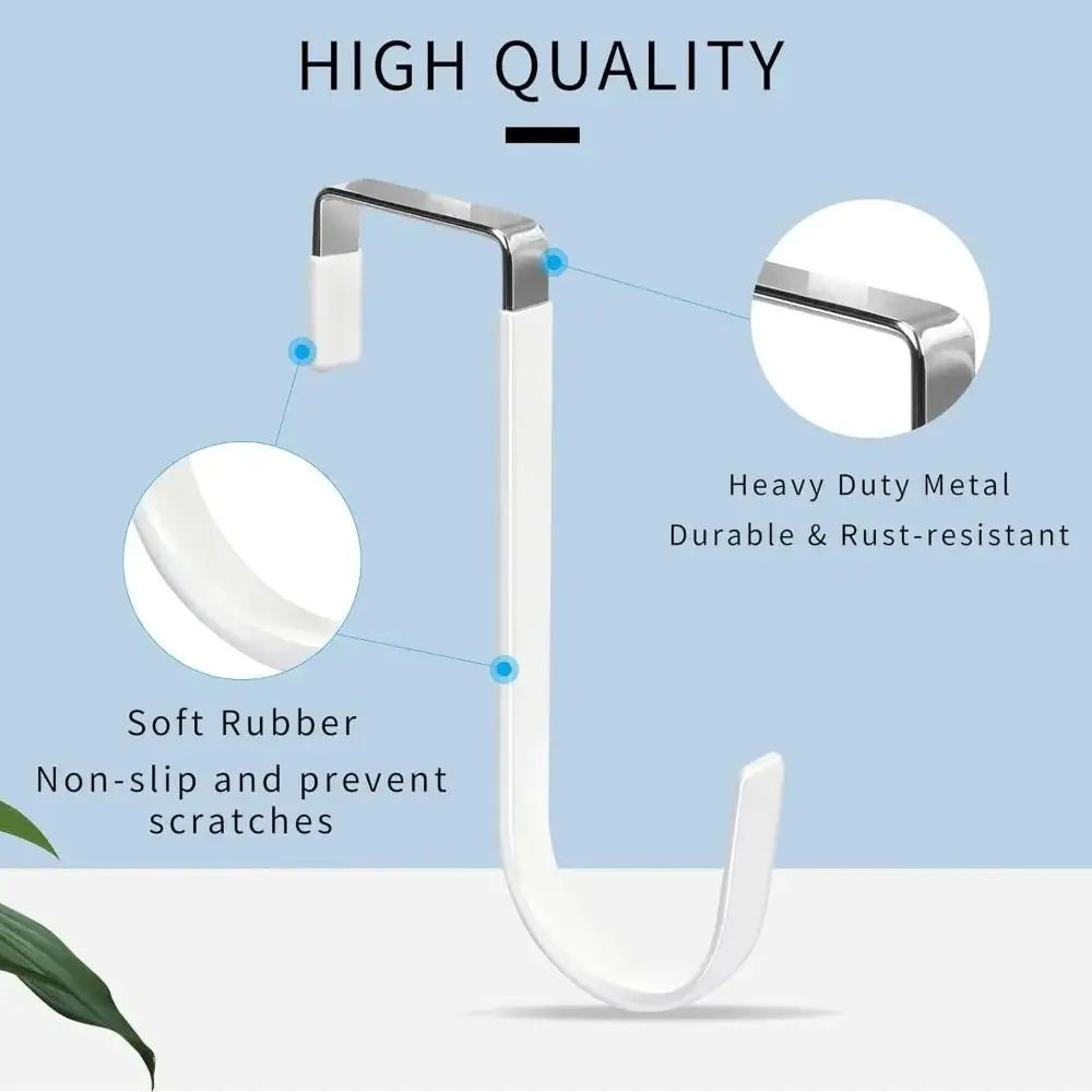 Towel Coats Hangers Nonstick Non-punching Over The Door Hooks Rubber Prevent Scratches Hanging Organizer Clothes Storage Holder