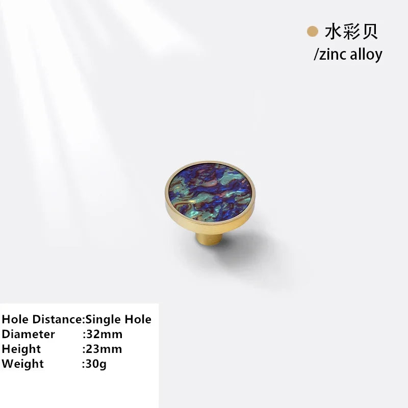 Handles Drawer Cabinet Furniture Kitchen Handles for Cabinet Knob Door Drawer Furniture Kitchen Knob Brass Polychrome Shell