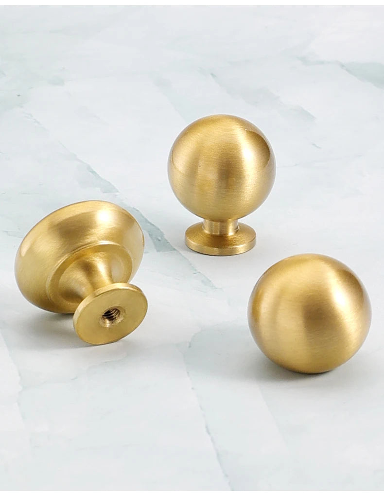 Brass Round Ball Furniture Handles Drawer Knobs Cabinet Gloden Wardrobe Door Pulls  Modern Minimalist Bathroom cabinet