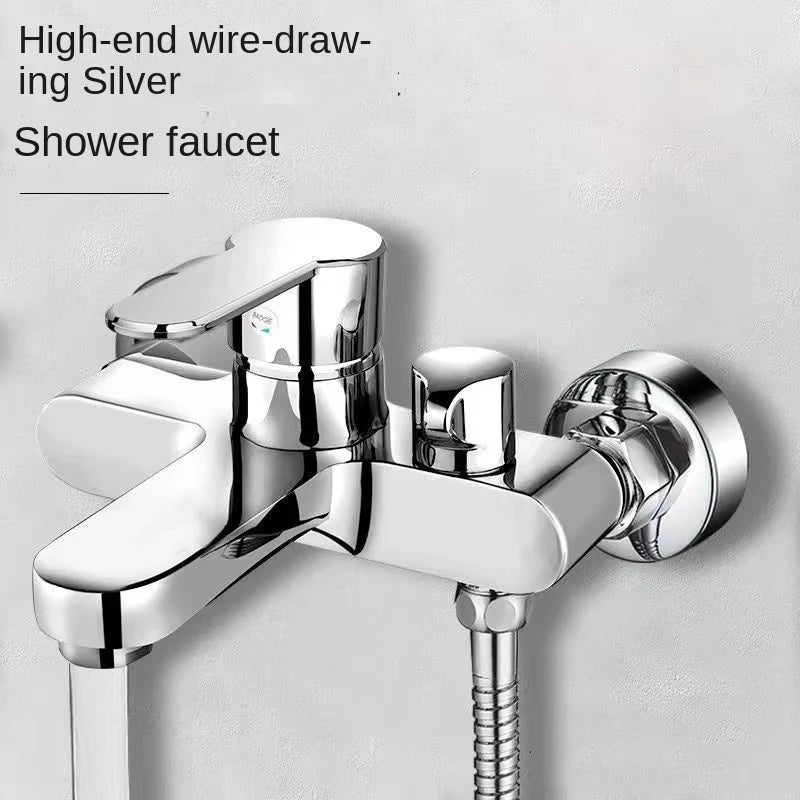 Grey/Silver T-Shaped Shower Set: Suitable for RVs and camper vans, tool-free installation, leak and explosion-proof.
