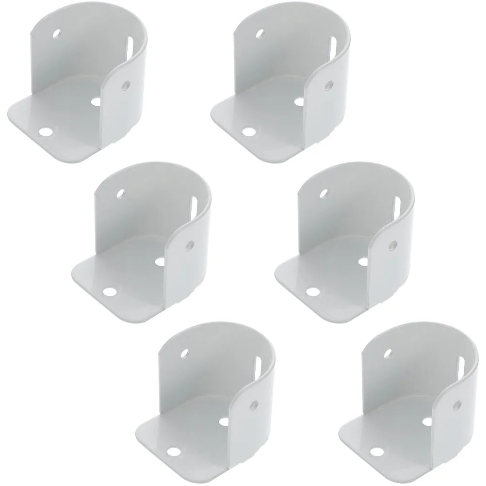 6 Pcs White Iron Closet Rod Bracket Heavy Duty Closet Bar Bracket Closet Pole Bracket Wall Mount Closet Rod Holders