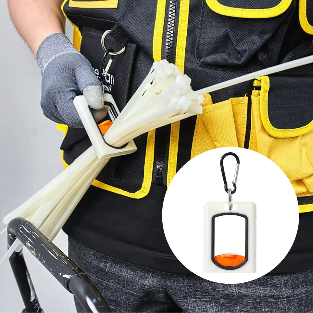 Cables Tie Organizer Cable Tie Organizer Hardware Tool Portable Fluorescent Tie Organizer with Carabiner Cable Zipper for Easy