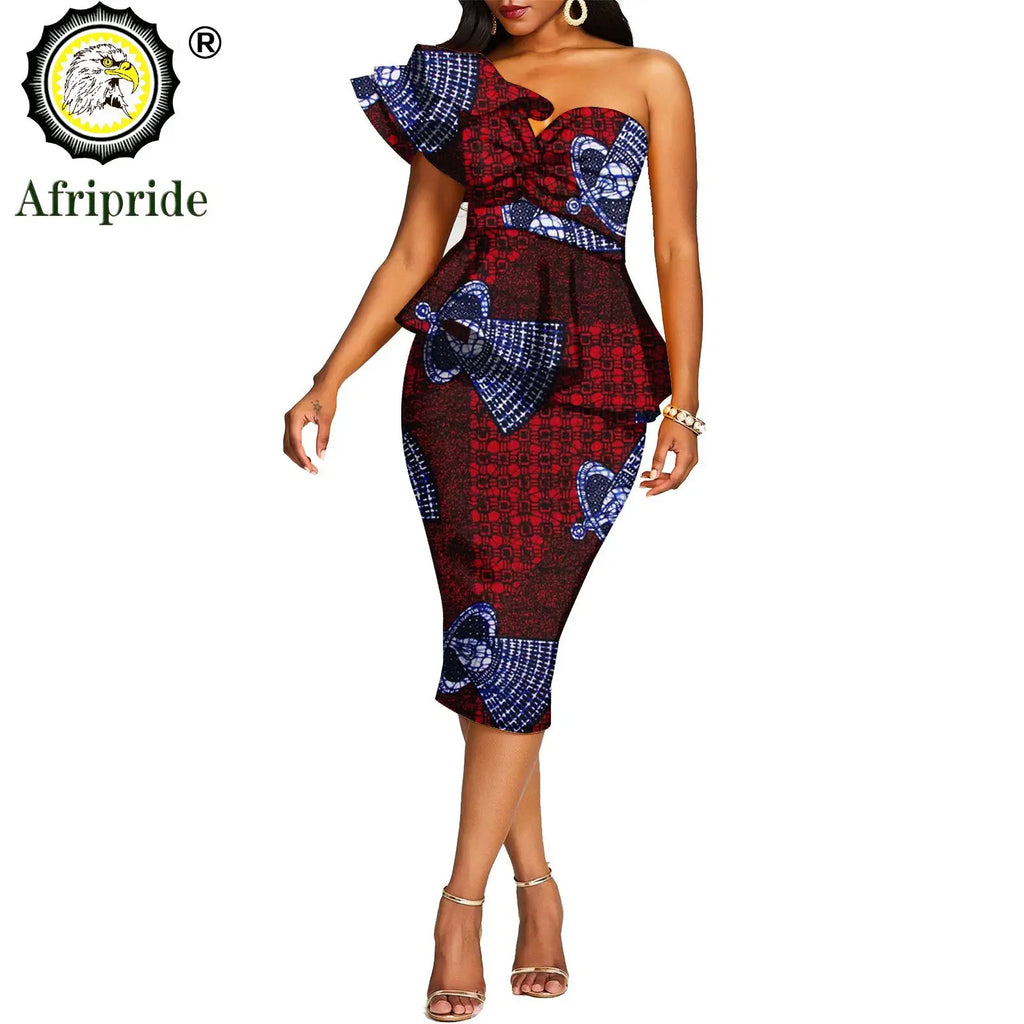 African 2 Piece Set for Women Crop Top + Print Skrit Set Ankara Clothing Dashiki Outfits Blouse Shirt Midi Skirt Casual S1926100