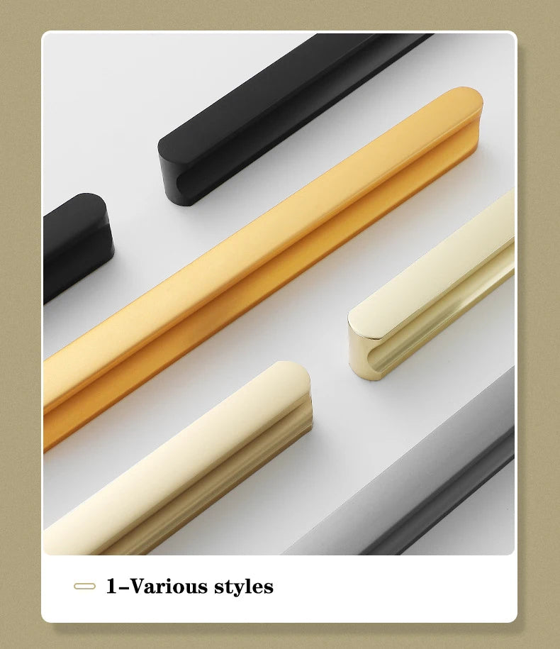 Modern Long Cabinet Handles Hidden-style Aluminum alloy Wardrobe Drawer Handle 800mm 1000mm Furniture Pulls