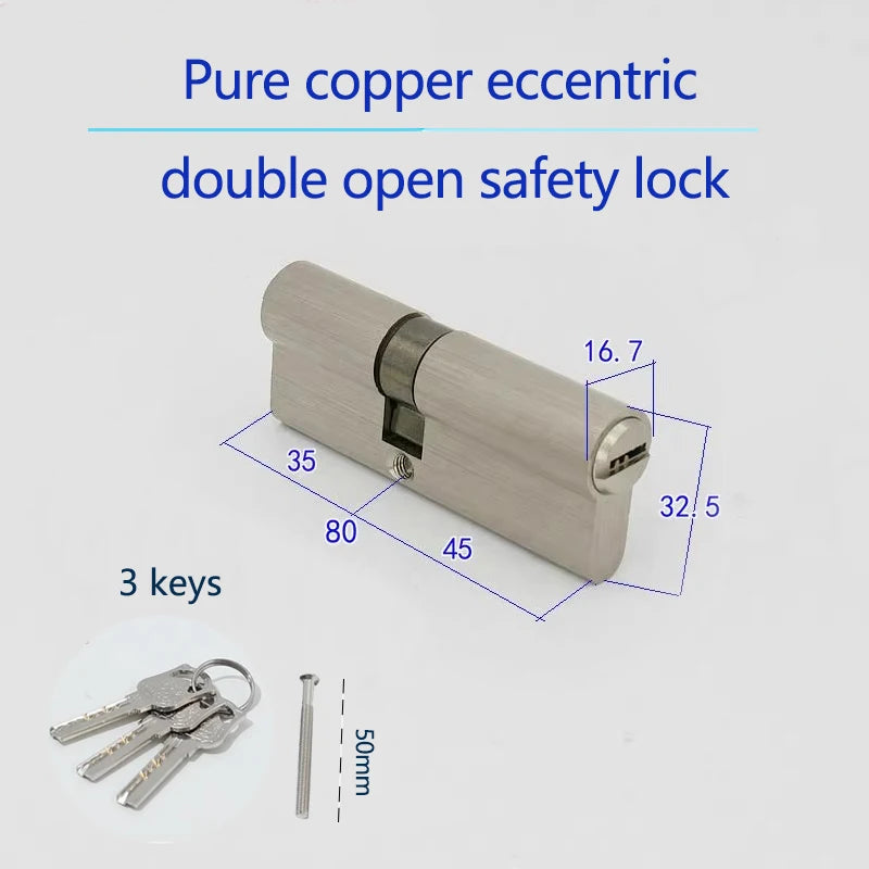 lock cylinder door with master key Indoor entrance door lock 60mm 70mm 80mm Eccentric lock cylinder same key Customize