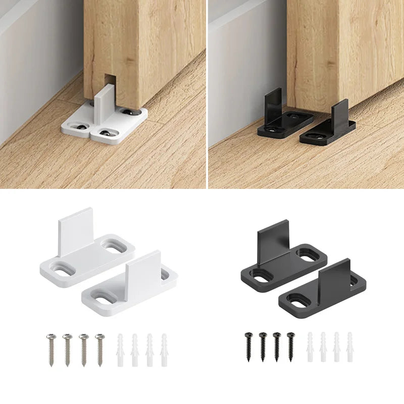 2PCS Barn Door Sliding Door Slides Rails Floor Guide Stay Roller For Sliding Barn Door Bottom Swing Stopper Hardware Accessories