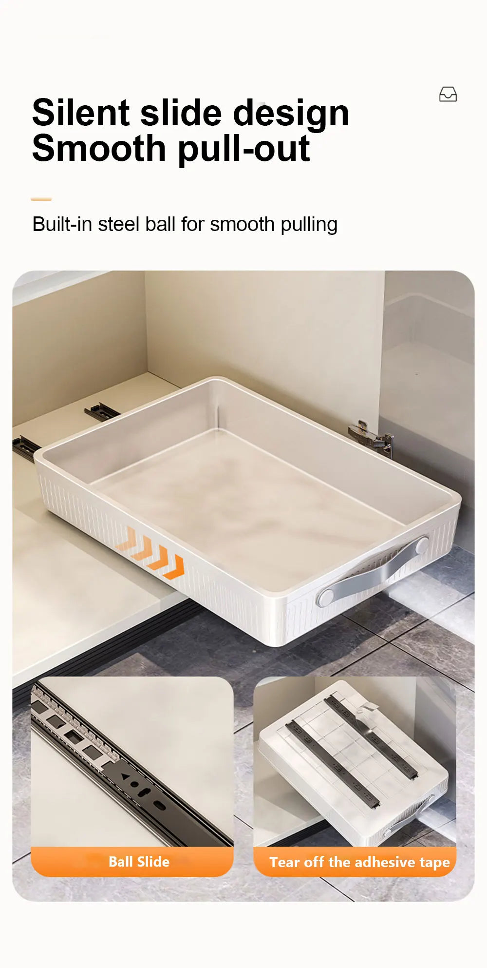 Pull Out Storage Tray Kitchen Sliding Cabinet Shelf with Slide Rails Drawer Spice Rack Bowl Dish Shelf Pantry Kitchen Organizer