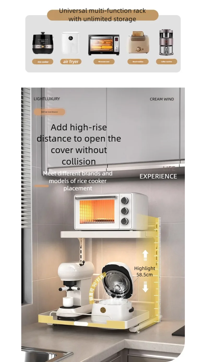 Pull-out Microwave Oven Shelf Kitchen Shelf Free Standing Spice Storage Rack Electrical Appliances Storage Shelves Oven Rack