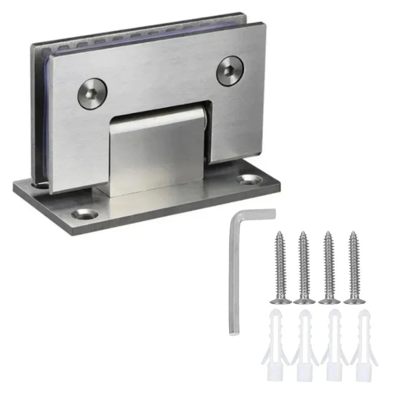 90 Degree Stainless Steel Glass Shower Door Hinges for 8-12mm Frameless Glass Doors Heavy Duty Wall to Glass Bathroom Clamps