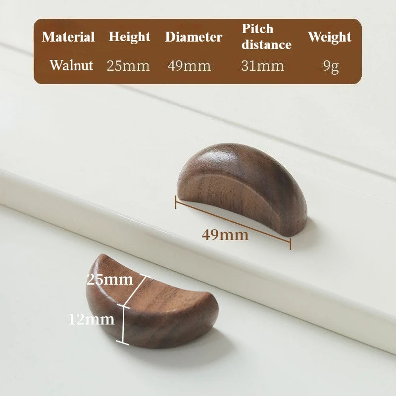 Log wood color cabinet wardrobe door handle modern simple wooden solid wood children's cabinet drawer handles