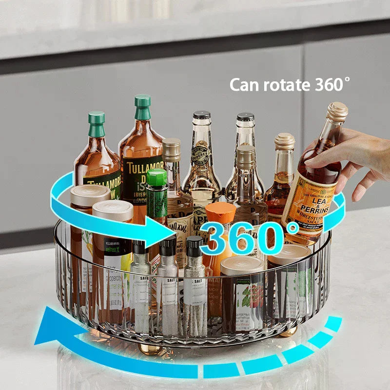 Rotating Spice Rack For Home Kitchens Multi-Functional Storage Tray For Seasoning Bottles And Jars, And Cosmetics