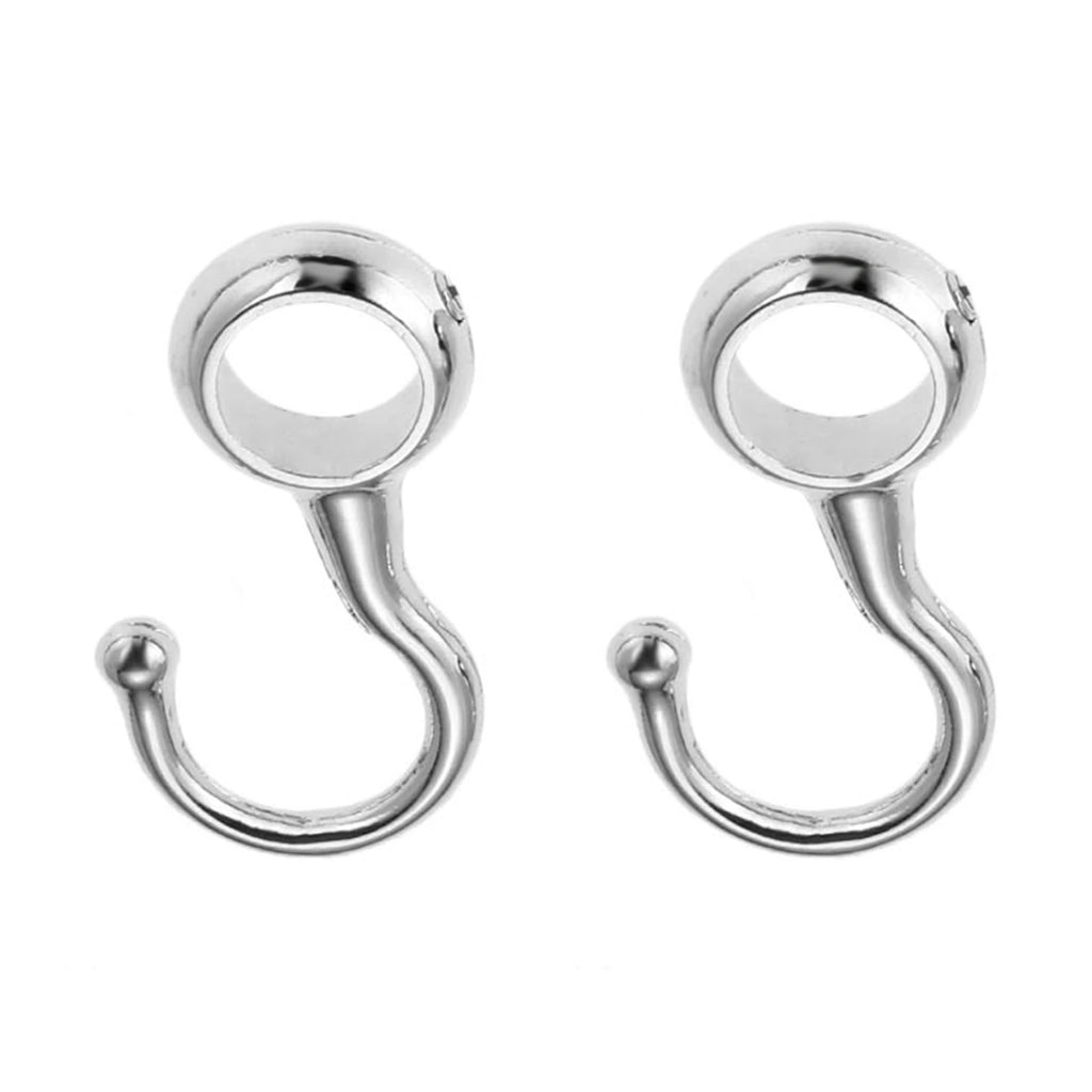 2pcs 16/19/22/25mm Wardrobe Bathroom Hanging Tube Pipe Rod Hooks Kitchen Pan Hook Bathroom Hook Hanger for Towel Clothes