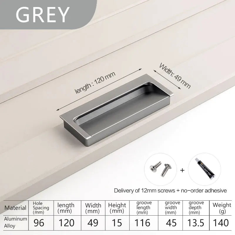 Modern Luxury Furniture  Recessed Cabinet Handles & Flush Drawer Pulls  Aluminum Alloy Slot Design