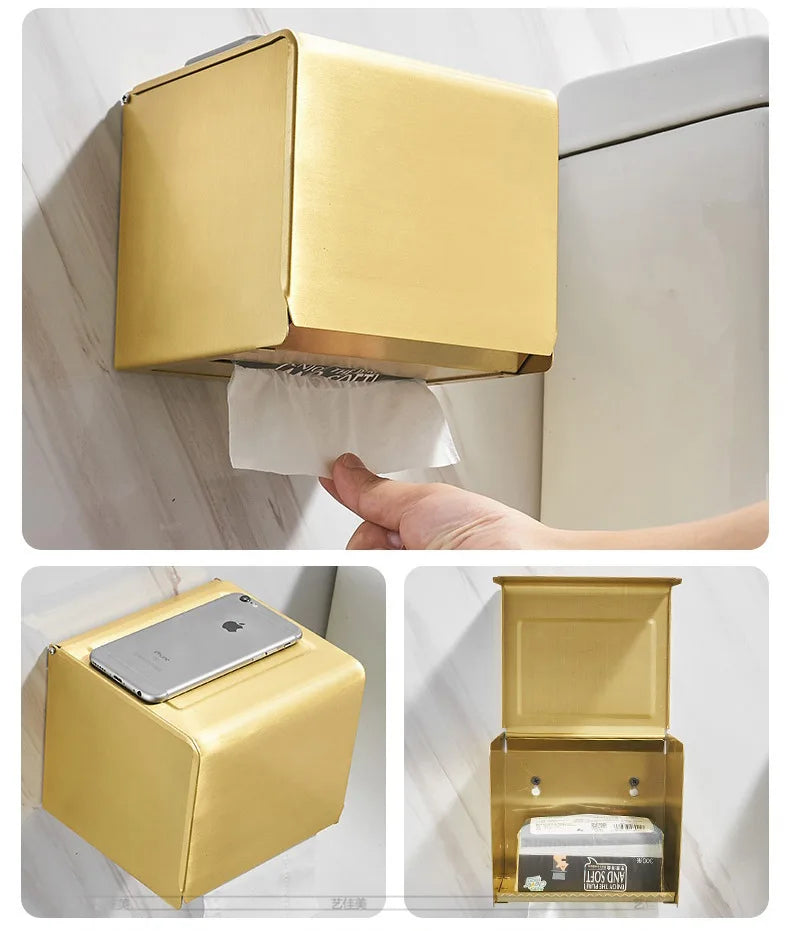 Bathroom accessories: brushed golden corner rack, towel rack, bathroom storage rack, bathroom hardware pendant bath accessories