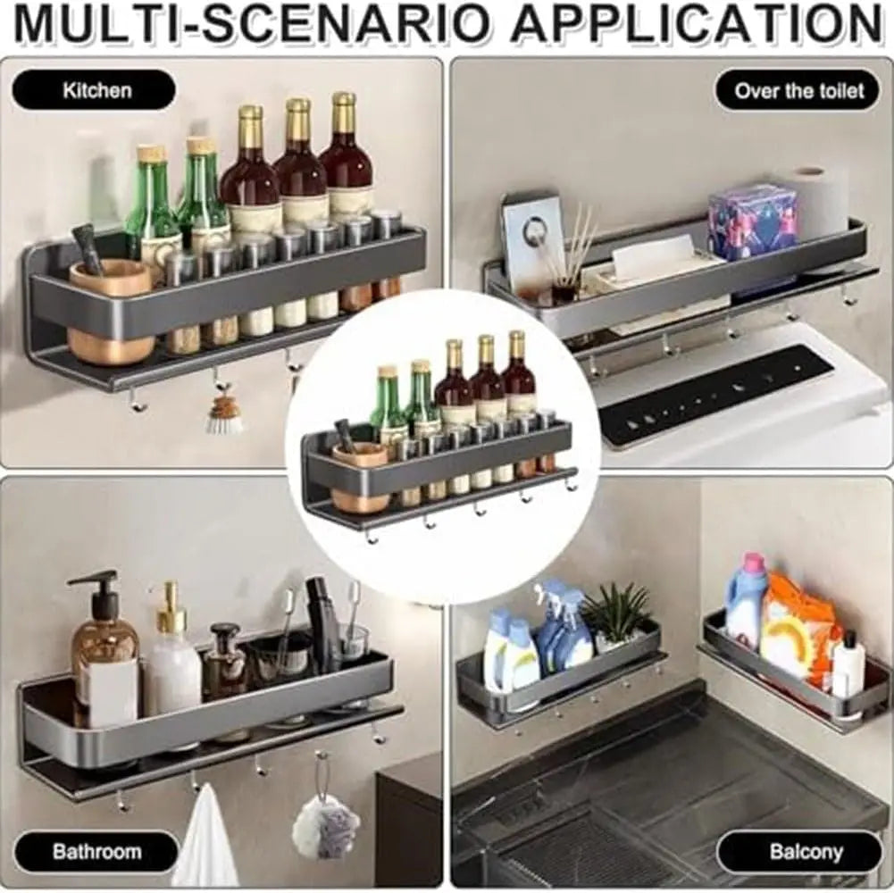 Utensil Rack Spice Rack Wall Mount Over the Stove Shelf Spice Organizer Shelf For Stove Cabinet Pantry Door Spice Shelf Hanging