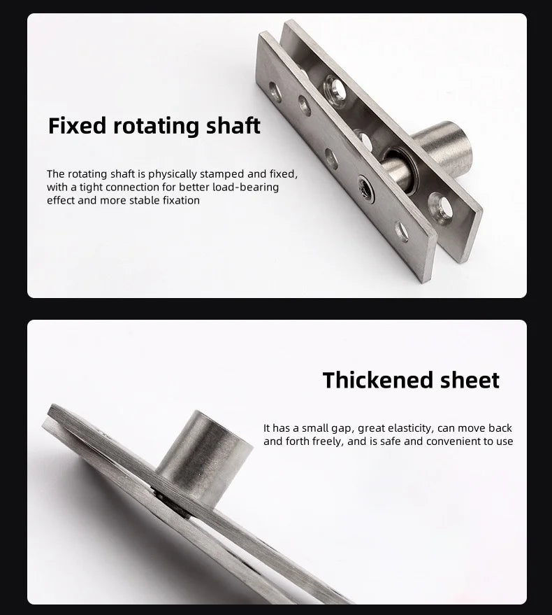 Stainless steel door rotating shaft hinge, 360° rotation, hidden rotating door hinge, furniture hardware