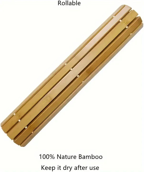 Wooden Bathroom Mat Rayon Derived From Bamboo Rectangular Waterproof Floor Mat Suitable for Bathroom and Toilet
