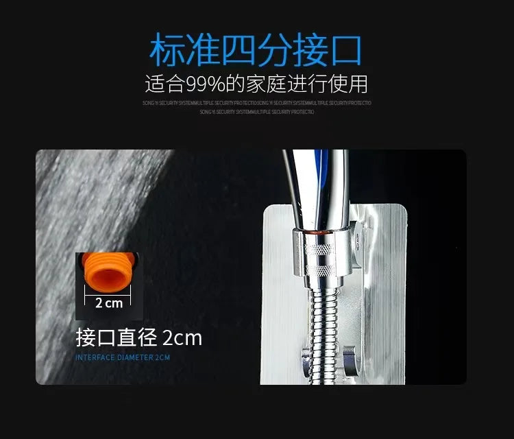 Bathroom Shower Head 300-Hole Square Hand-Held Pressurized Nozzle Bath Shower Pressurized Shower Head Water-Saving