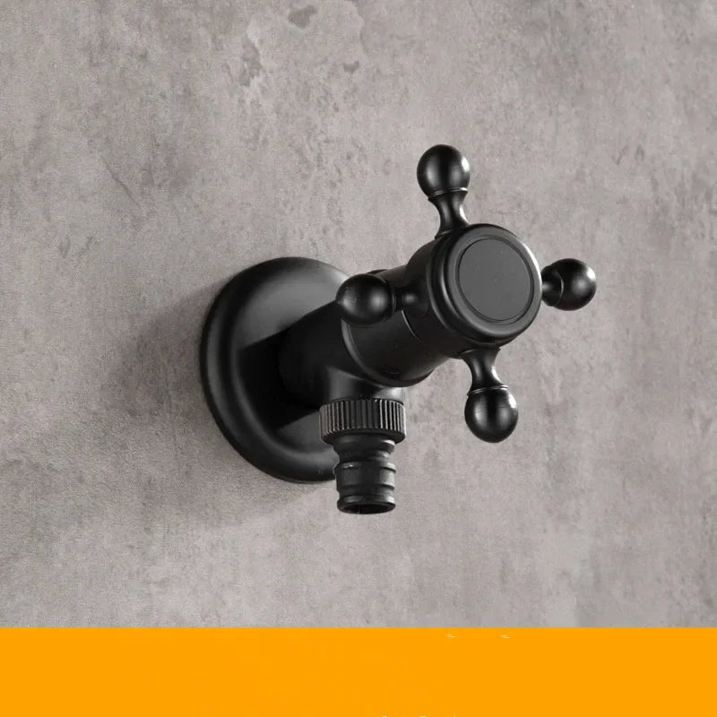 Bathroom Corner Washing Machine Faucet Black Bronze Single Cold Tap Outdoor Garden Wall Mounted Bibcock Tap Mop Pool Taps