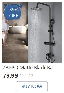 ZAPPO Shower Panel with Rainfall Waterfall Shower Head 5 Body Jets and 3-Function Handheld Rain Massage System Shower Column Tap