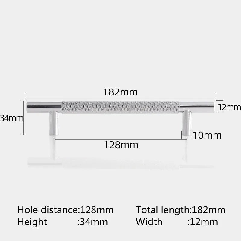 KK&FING Round Rod Knurled Carved Aluminum Alloy Furniture Door Handle Cupboard Wardrobe Door Pulls Cabinet Drawer Knobs Hardware