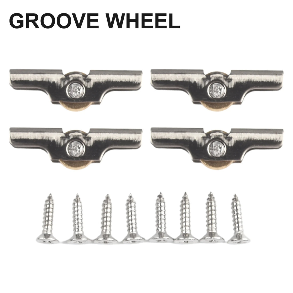 4Pcs Stainless Steel Sash Pulley Sliding Door Roller  Runner Wheel Track Pulley  Furniture Door Hardware Mute Wheel