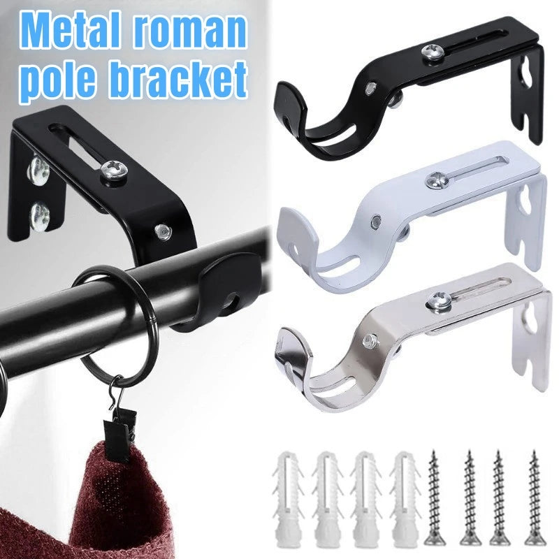 2/4Pcs Adjustable Extendable Durable Window Curtain Rod Holder With Screws Wall Bracket Hanging Hooks Furniture Hardware Tools