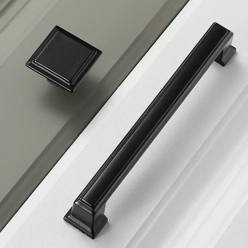 Black Handles Furniture Cabinet Knobs Muebles  Kitchen  Drawer Knobs Cabinet Pulls Cupboard  Knobs