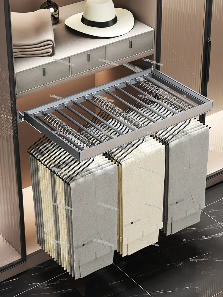 Built-in Telescopic Multi-function Pull-out Pants Pull-out Rack Household Hanging Pants Slide Rail Storage