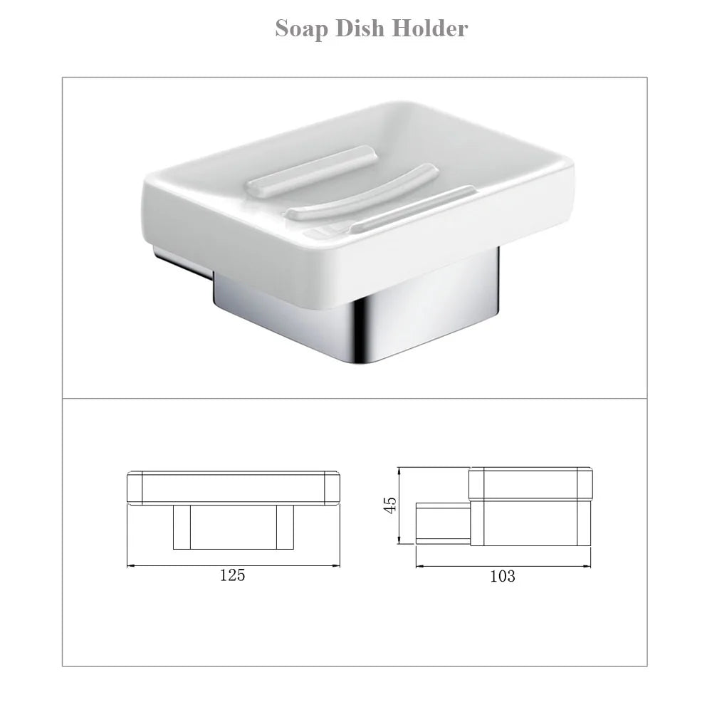 Aluminum Bathroom Accessories Sets Roll Paper Holder Toilet Brush Holder Ceramic Holder Towel Bar Towel Holder Robe Hook Anodize